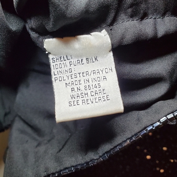 Vintage Cecily Brown Beaded Navy Blue Silk Jacket Sz XL - Picture 12 of 14